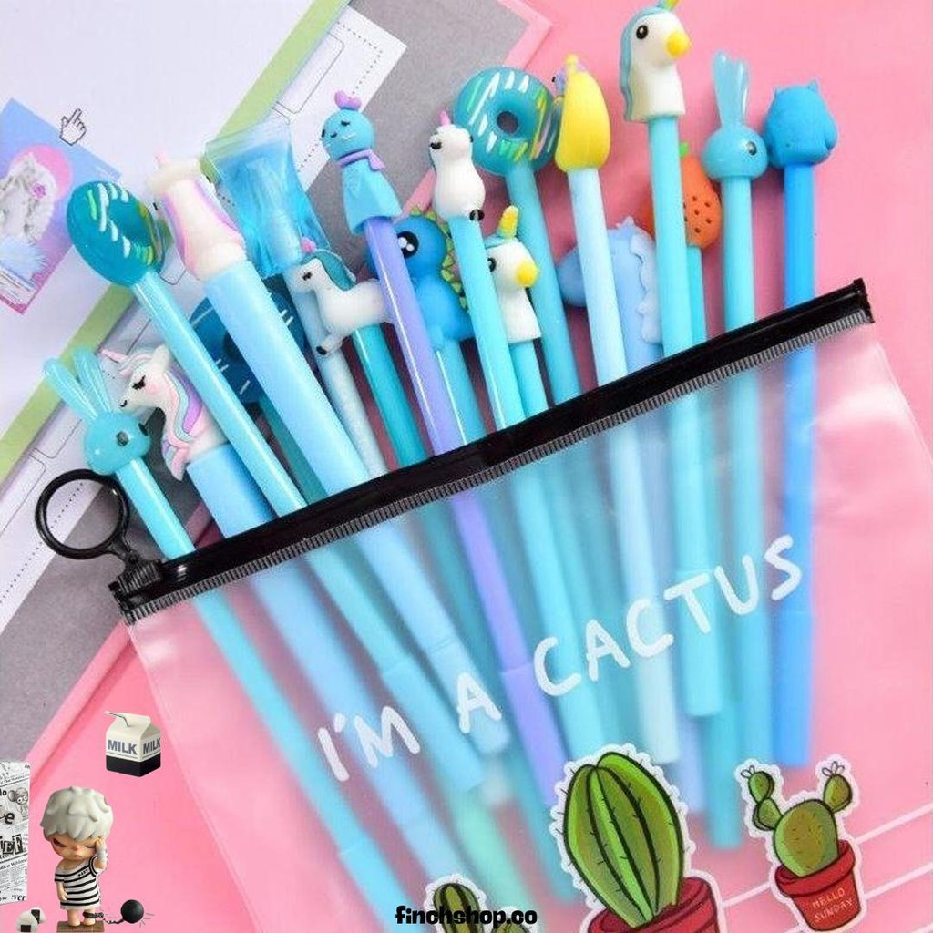 

Hl0078 Pena Karakter Set Pouch Isi 20 Pcs Tempat Pensil Transparan Zipper Bag Murah