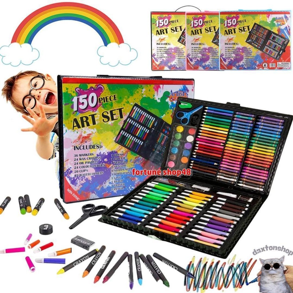 

Art Set Anak 150 Pcs Spidol Crayon Set Menggambar Promo