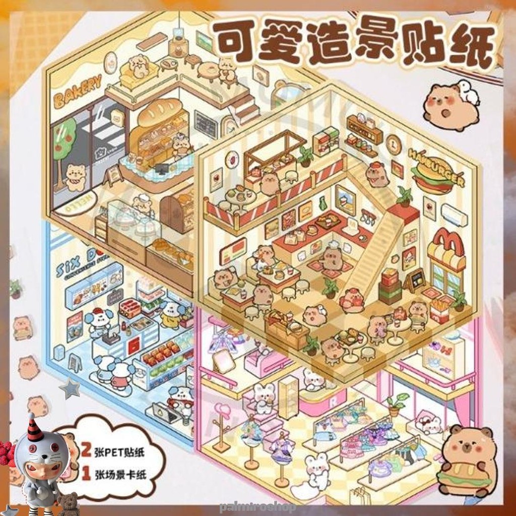 

Sticker 3D Capybara Premium Satisfying Decoration Landscaping Creative Mainan Anak Unik Viral Korea Murah