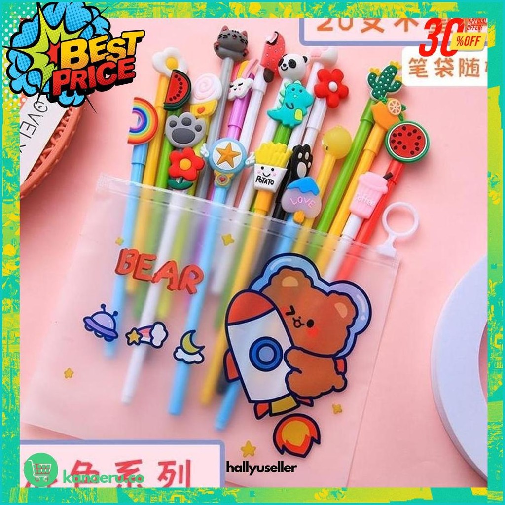 

20 Pcs Pulpen Tinta Berkarakter (Free Pouch) Promo