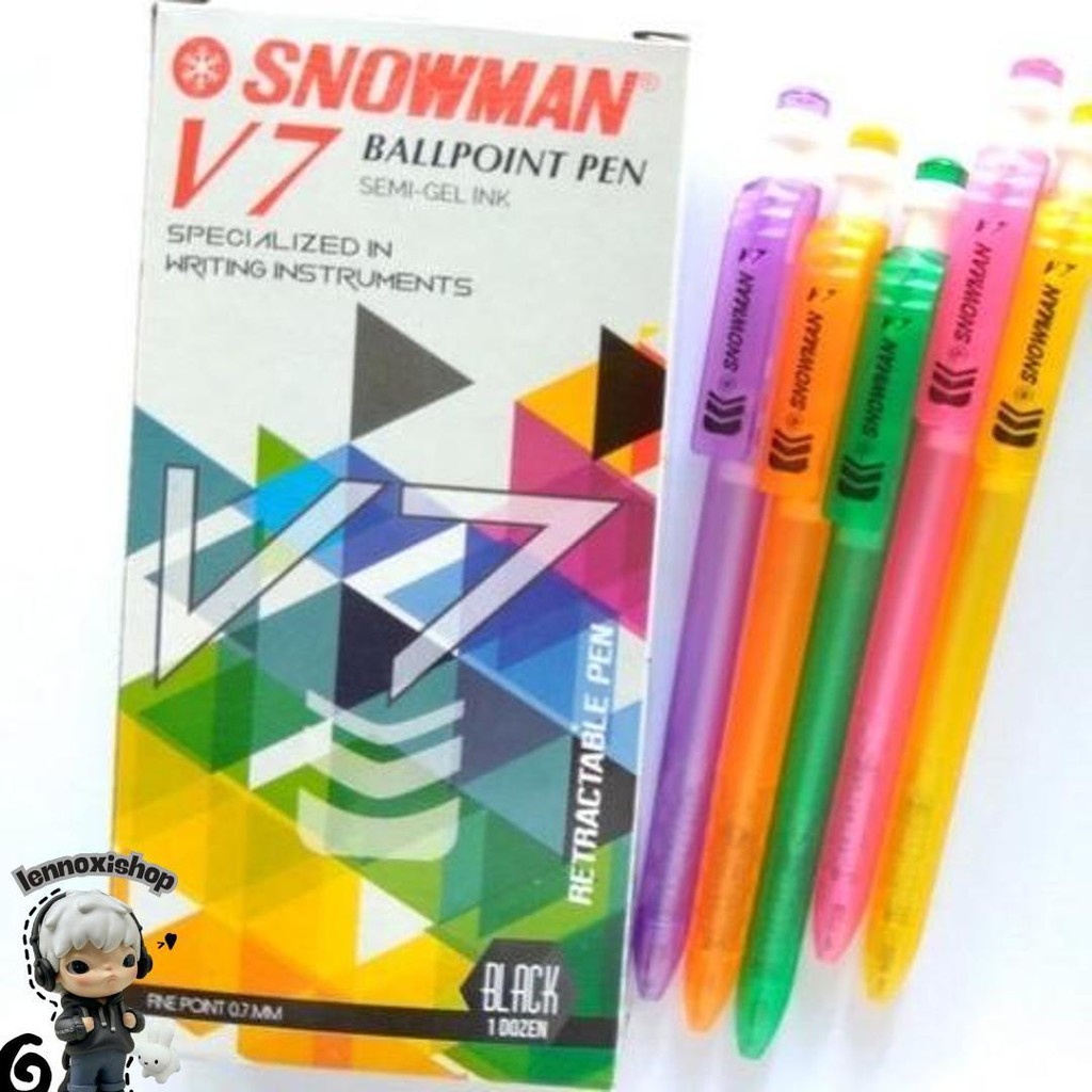 

[Isi 12] Pen/ Pulpen Snowman V7 - V7 Murah
