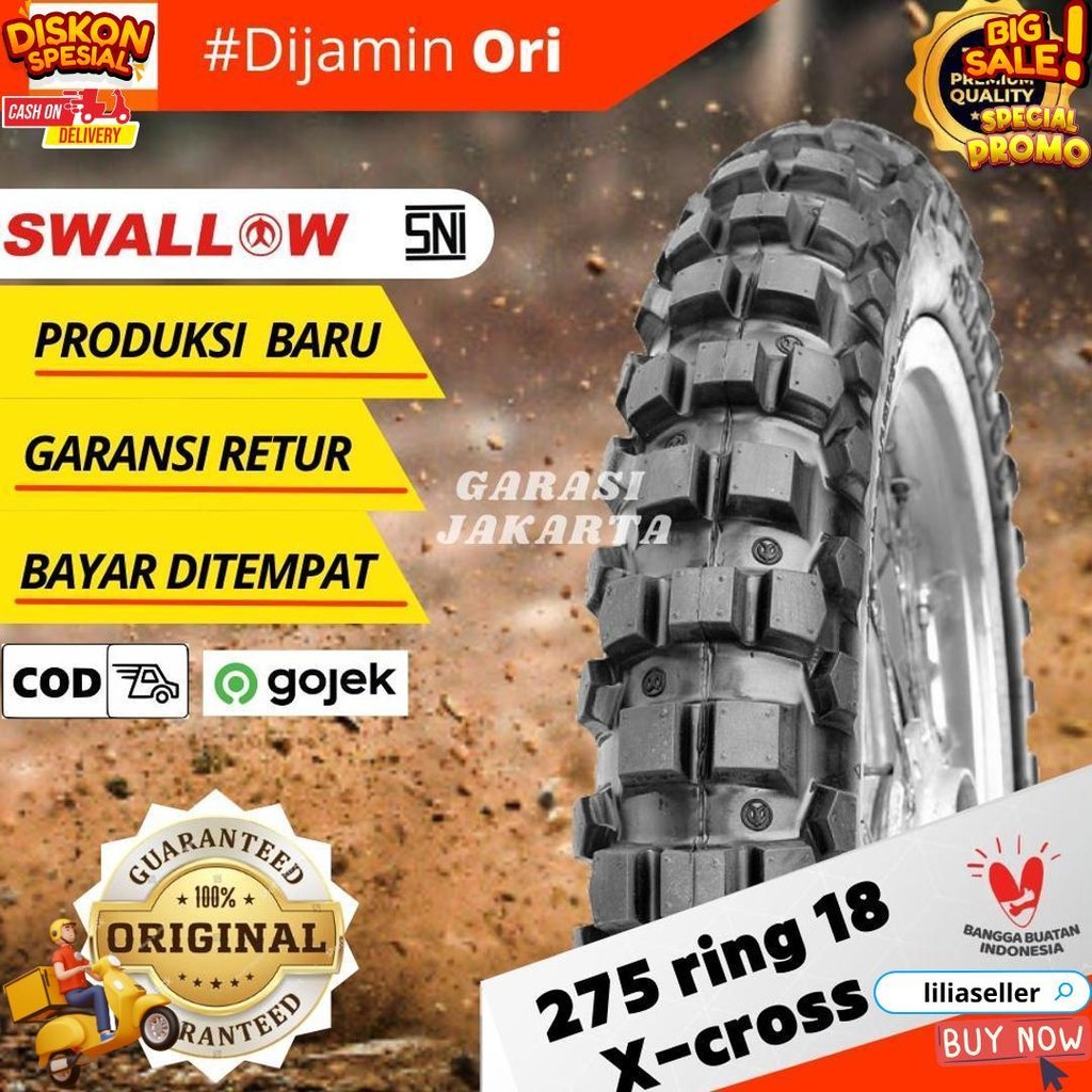 Ban Cross Trail Ring 18 275 Ban Luar Motor Ring 18 275 Ban Swallow Tahu Ring 18 275 Klx Crf Termurah