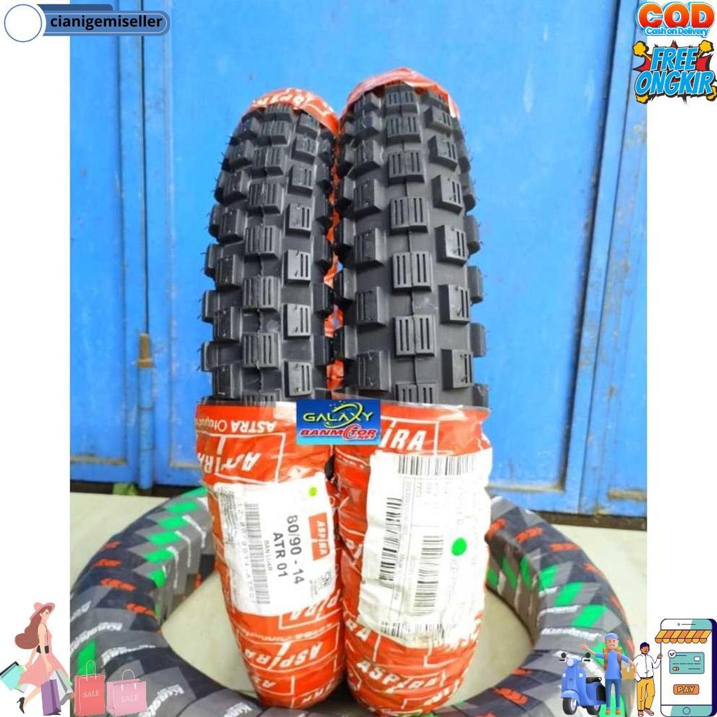 Ban Trail Aspira 80/90-14 Ring 14 Ban Motor Matic Trail 90/90-14 Ban Trail Ban Tril Ring 14 Ban Trai