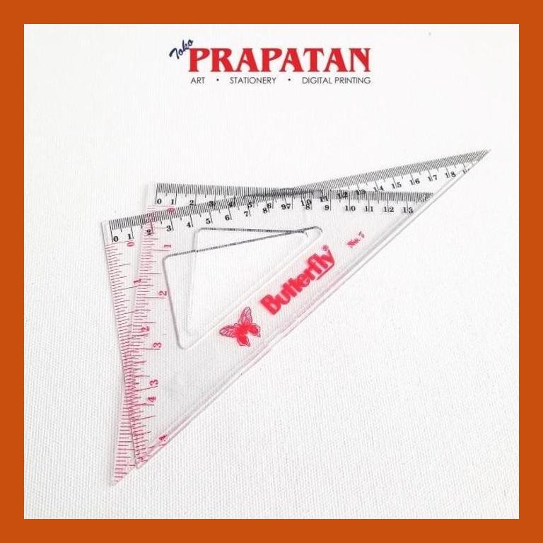 

[ PERALATAN LUKIS / GAMBAR ] PENGGARIS SEGITIGA BUTTERFLY NO 7 / TRIANGLE RULER GOOD QUALITY