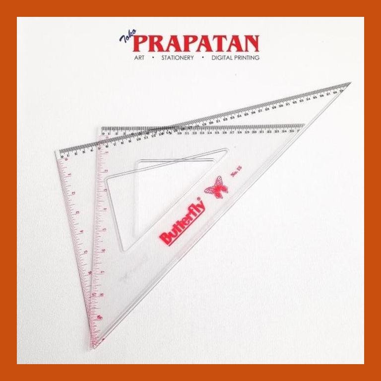 

[ PERALATAN LUKIS / GAMBAR ] PENGGARIS SEGITIGA BUTTERFLY NO 15 / TRIANGLE RULER COD