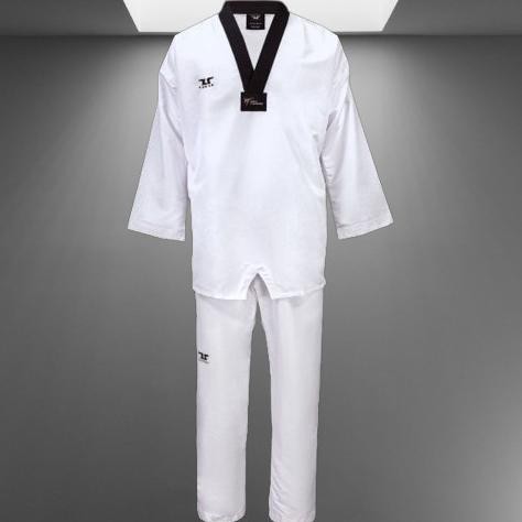 SERAGAM TAEKWONDO TUSAH DOBOK TAEKWONDO BLACK V NECK KERAH HITAM