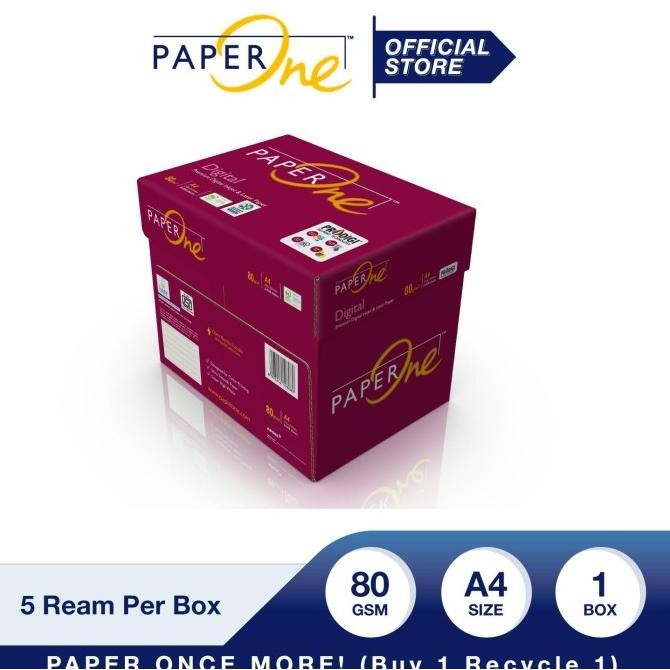 

PaperOne Digital Kertas A4 80gr Carbon Neutral 1 Box(2500 lembar)