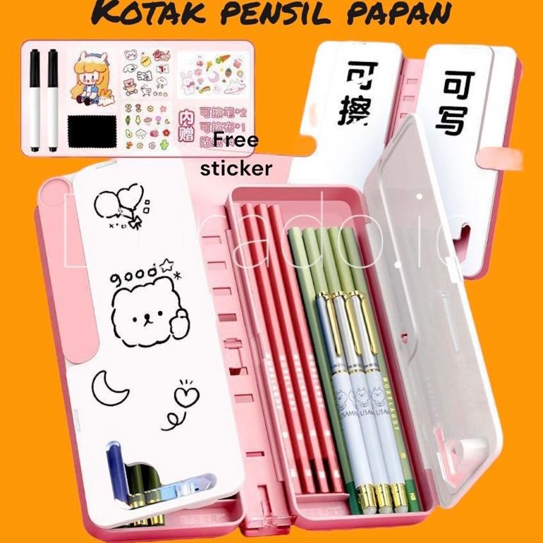 

Azq-16 Papan Kotak Pensil Lipat / Tempat Pensil Multifungsi Dengan Papan Tulis Dan Tatakan Buku / Smart Pencil Case