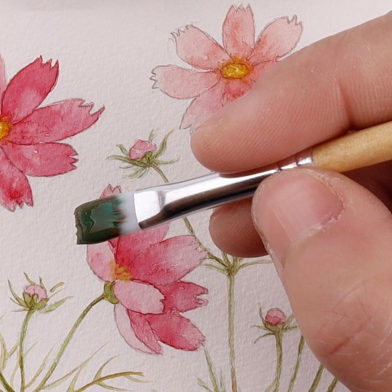 

An85 6pcs Kuas Lukis Nylon Watercolor Brush Kuas Cat Air Paint Brush Wooden Handle Nilon Brush Termurah