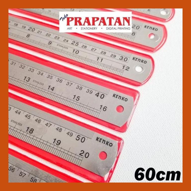 

[ PERALATAN LUKIS / GAMBAR ] PENGGARIS BESI KENKO 60 CM / STAINLESS STEEL RULER SIAP KIRIM