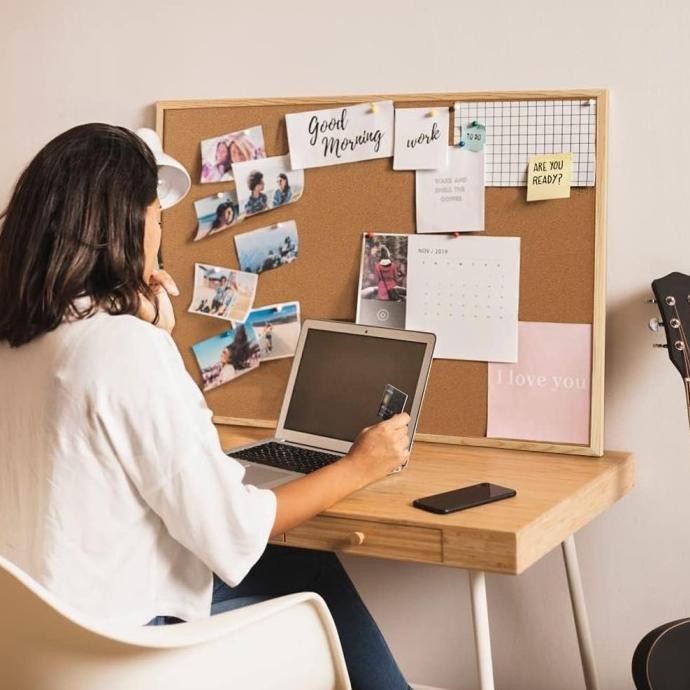 NEW BI-SILQUE CORK PIN BOARD / PAPAN MADING KAYU FIBRE SERBAGUNA