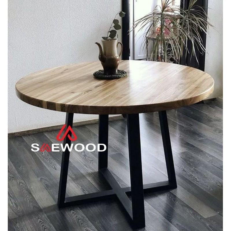 MEJA MAKAN JATI MEJA MAKAN KAKI BESI MEJA MINIMALIS