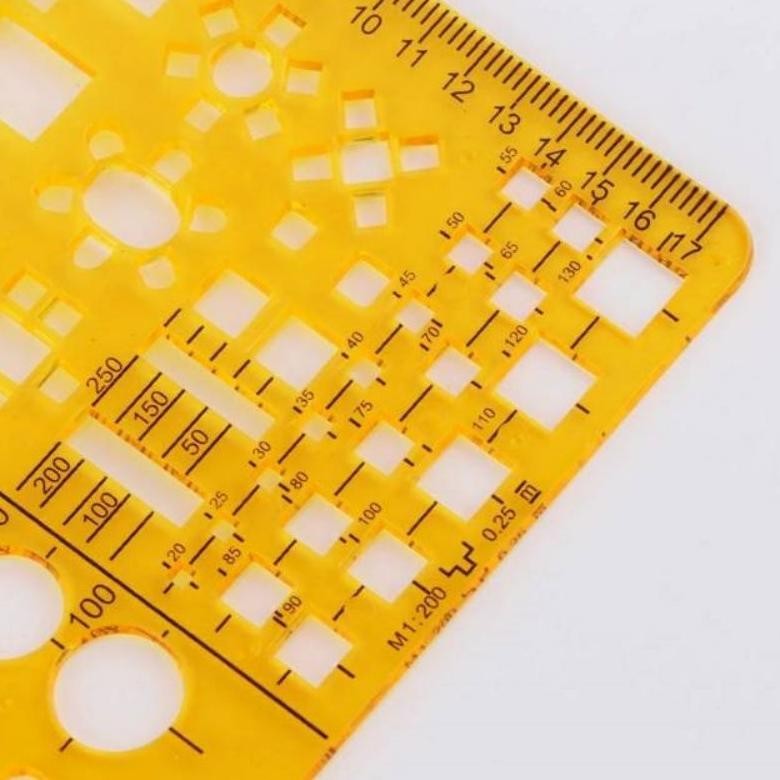 

uk-75 Penggaris Sablon Mal Mebel Furniture Penggaris Template Arsitektur Skala 1:100 1:200 Jinsihou 4373 Terlaris