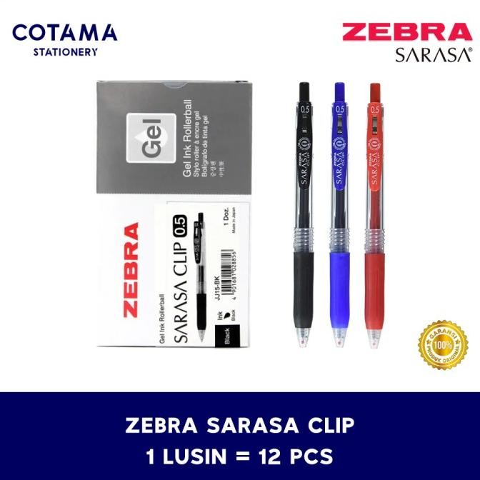 

TERMURAH - Pulpen Zebra Sarasa Clip Gel 0.5/0.7/1.0 mm - 1 lusin isi 12 pcs