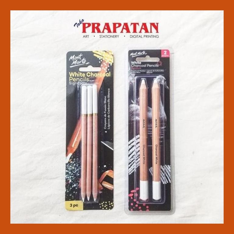 

[ PERALATAN LUKIS / GAMBAR ] MONT MARTE WHITE CHARCOAL PENCILS SET / PENSIL ARANG PUTIH SET GOOD QUALITY