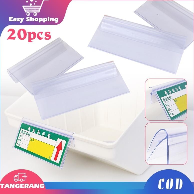 

gd-5 20pcs Price Tag Holder Label Harga Mika Price Tag Label Minimarket Label Harga Jepit Viral