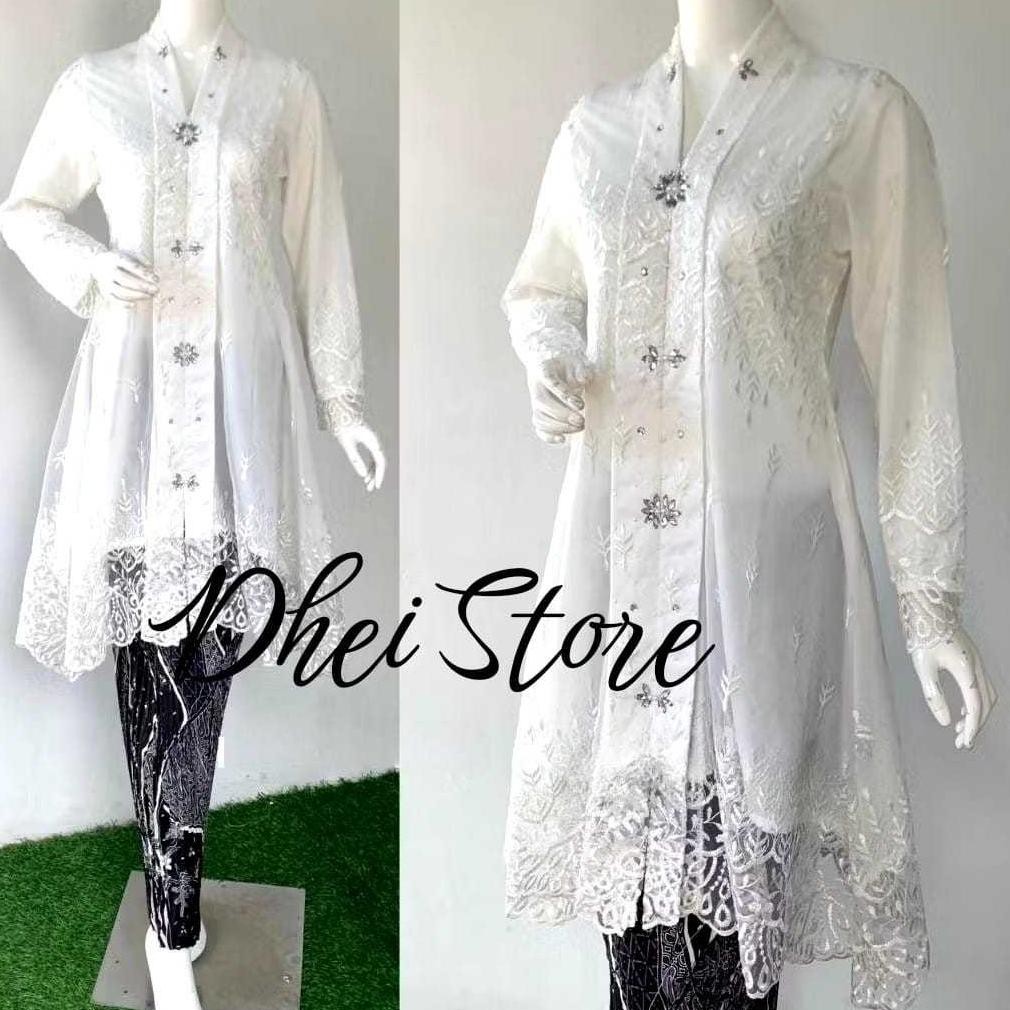 CR - Kebaya Kartini  / Dress Kebaya Modern Elegan Bordir Payet / Kebaya Wisuda Tille Etnik NON GLITT