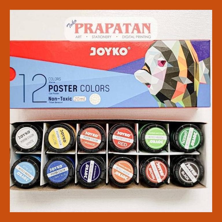 

[ PERALATAN LUKIS / GAMBAR ] JOYKO POSTER COLOR SET 12X20ML | CAT POSTER SET COD