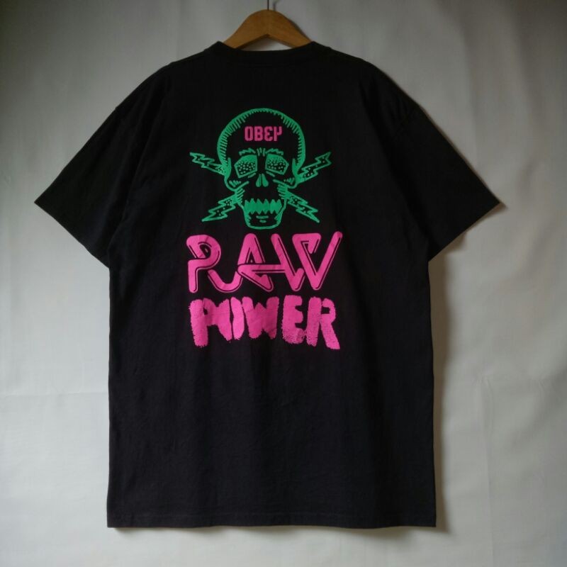 Obey Raw Power Neon Classic Tshirt Black Size XL