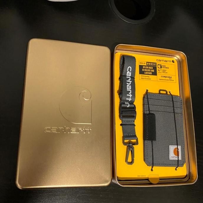 

NEW Carhartt Nylon Duck ID Gray/ abu abu Card holder Lanyard 100% Original