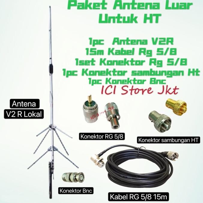 TERMURAH - Paket Antena luar dan kabel untuk radio ht