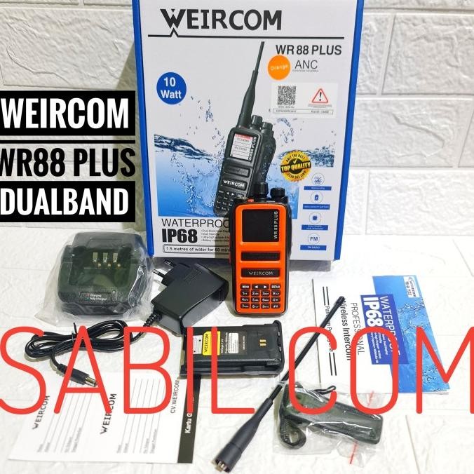 TERMURAH - HT WEIRCOM WR88 PLUS 10 WATT DUALBAND WATERPROOF WEIRCOM WR 88 PLUS
