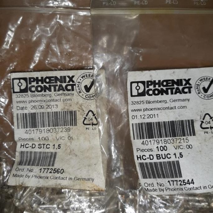 Terjangkau Phoenix 1772560 Hc-D Stc 1,5 Atau Phoenix 1772544 Hc-D Buc 1,5 Crimp