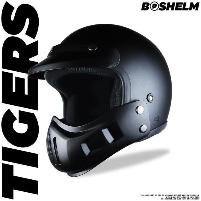 HOT PROMO Helm Cakil Modular Tigers Helm Full Face Retro SNI