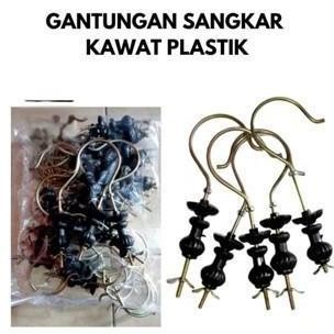 vf-52 Gantungan Kawat EBOD JAYA Pion Kayu Pion Plastik 1 Pak Isi 10 Cantolan Sangkar Burung Kecil Pl