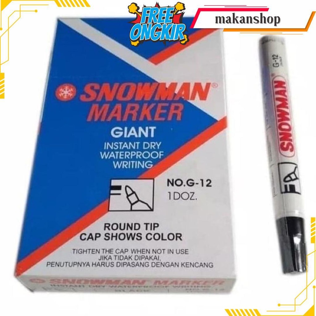 

Spidol Snowman Permanent G-12 (Lusinan) Terlaris