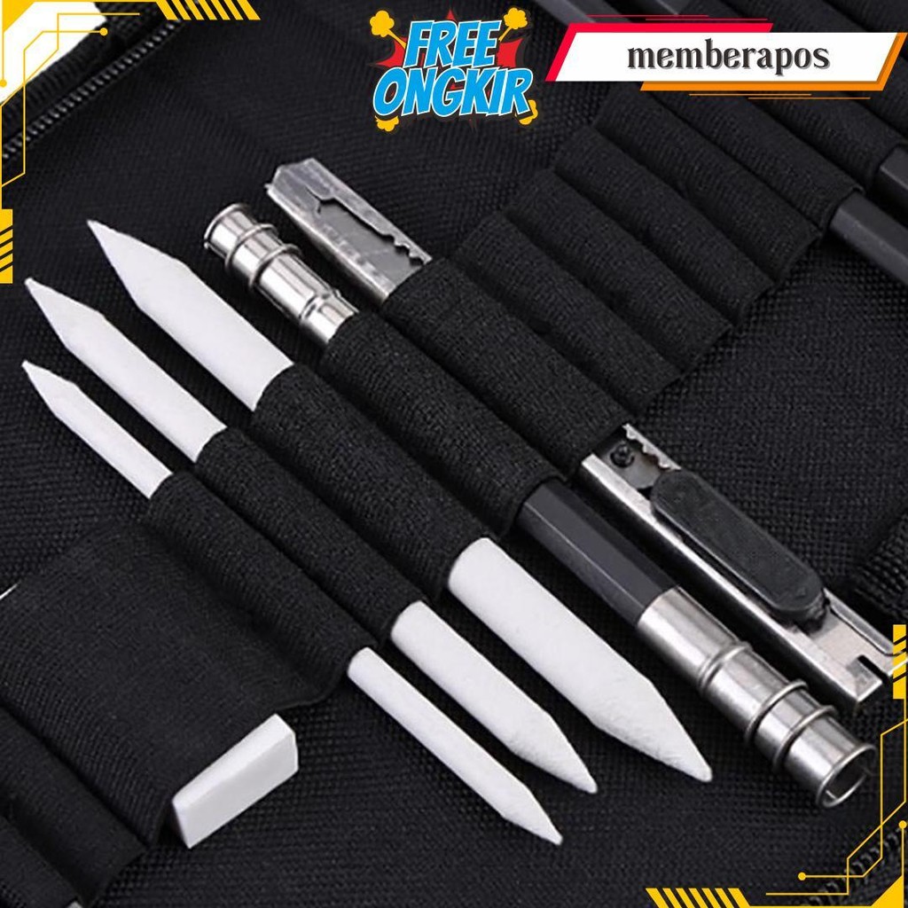 

35Pcs/Set Sketch Pencil Pisau Penghapus Dan Pensil Gambar Untuk Keperluan Sekolah Pencil Drawing Set Gratis Ongkir
