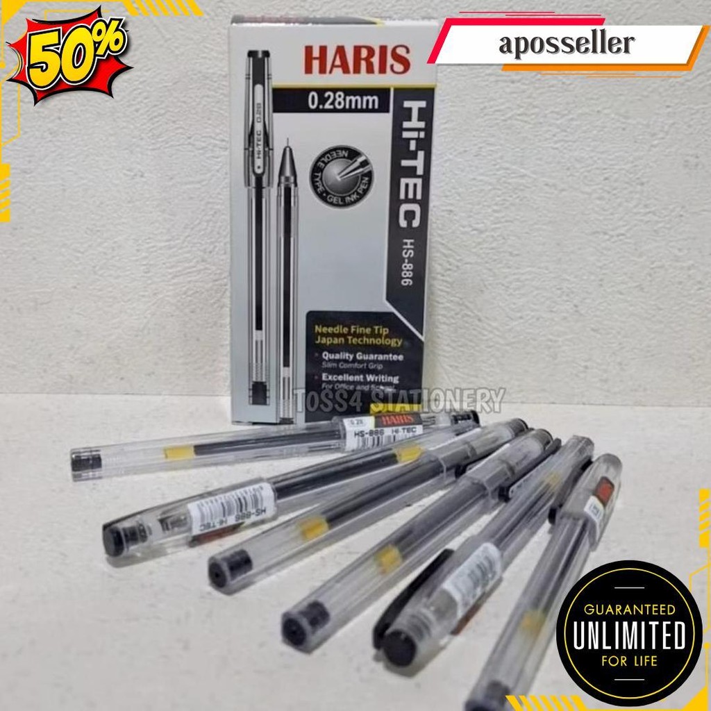 

(12Pc) Pen Hi Tech 0.28Mm/Pen Gel Hitech Hi-Tech Pen Apsahan Santri Tossa Stationery Gratis Ongkir