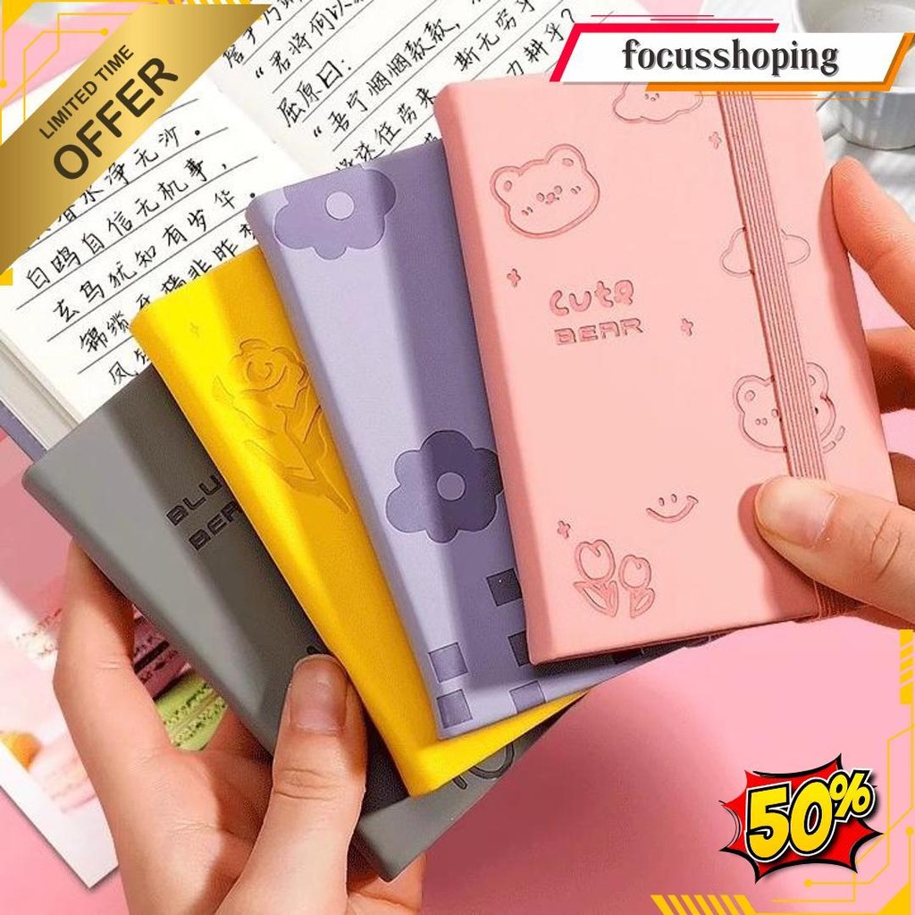 

96 Lembar Notebook A7 Warna Warni / Buku Catatan Anak Lucu Aesthetic / Diary Mini Portable Notebook Kantor Cod