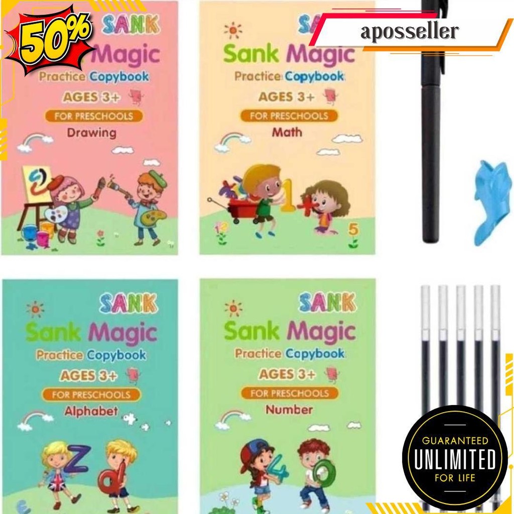 

Buku Sank Magic Viral 1 Set | 4 In 1 ( 4 Buku-Pulpen + Refil ) / 1 Original Produk