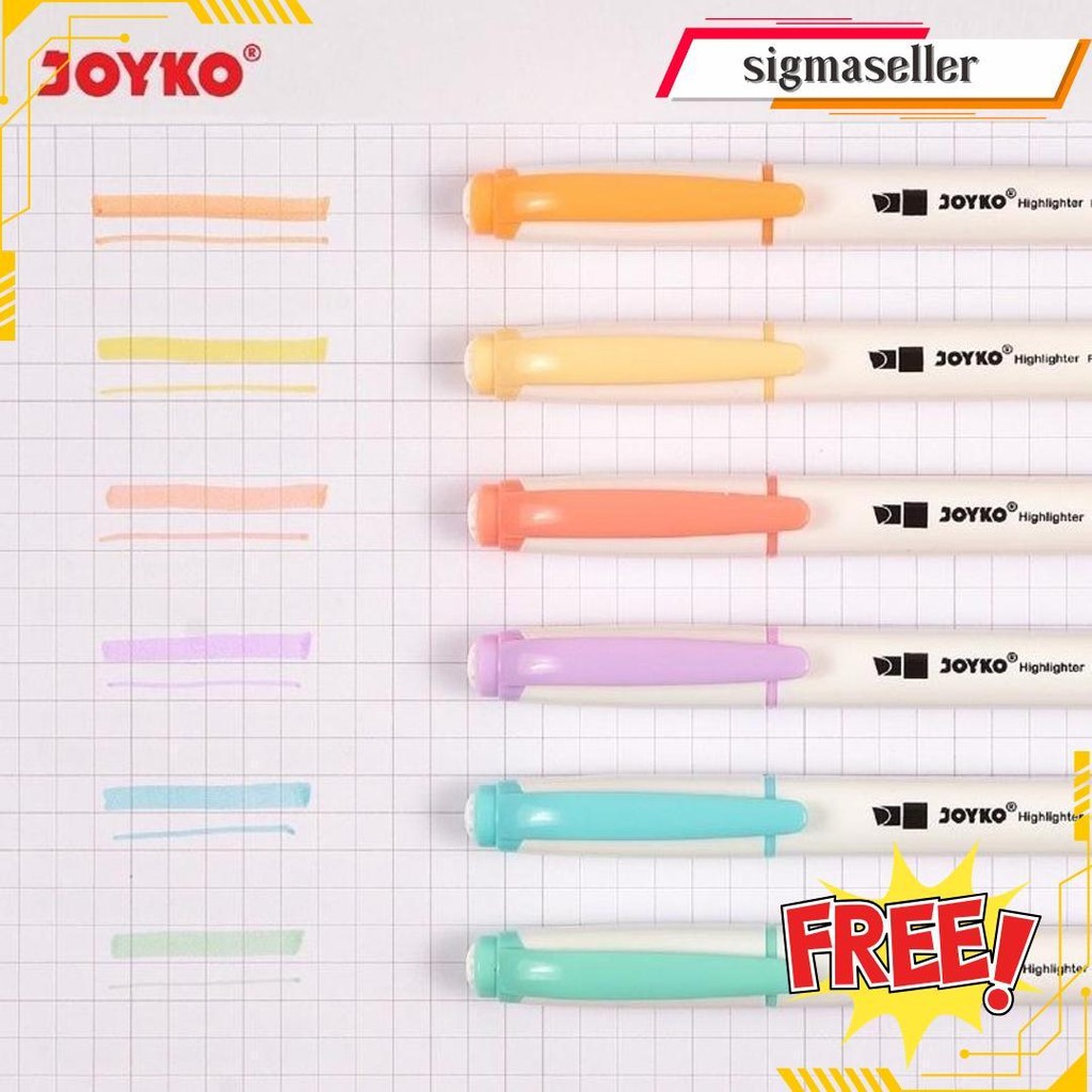

Highlighter Penanda Joyko Hl-54 1 Set 6 Pcs 6 Warna Terlaris