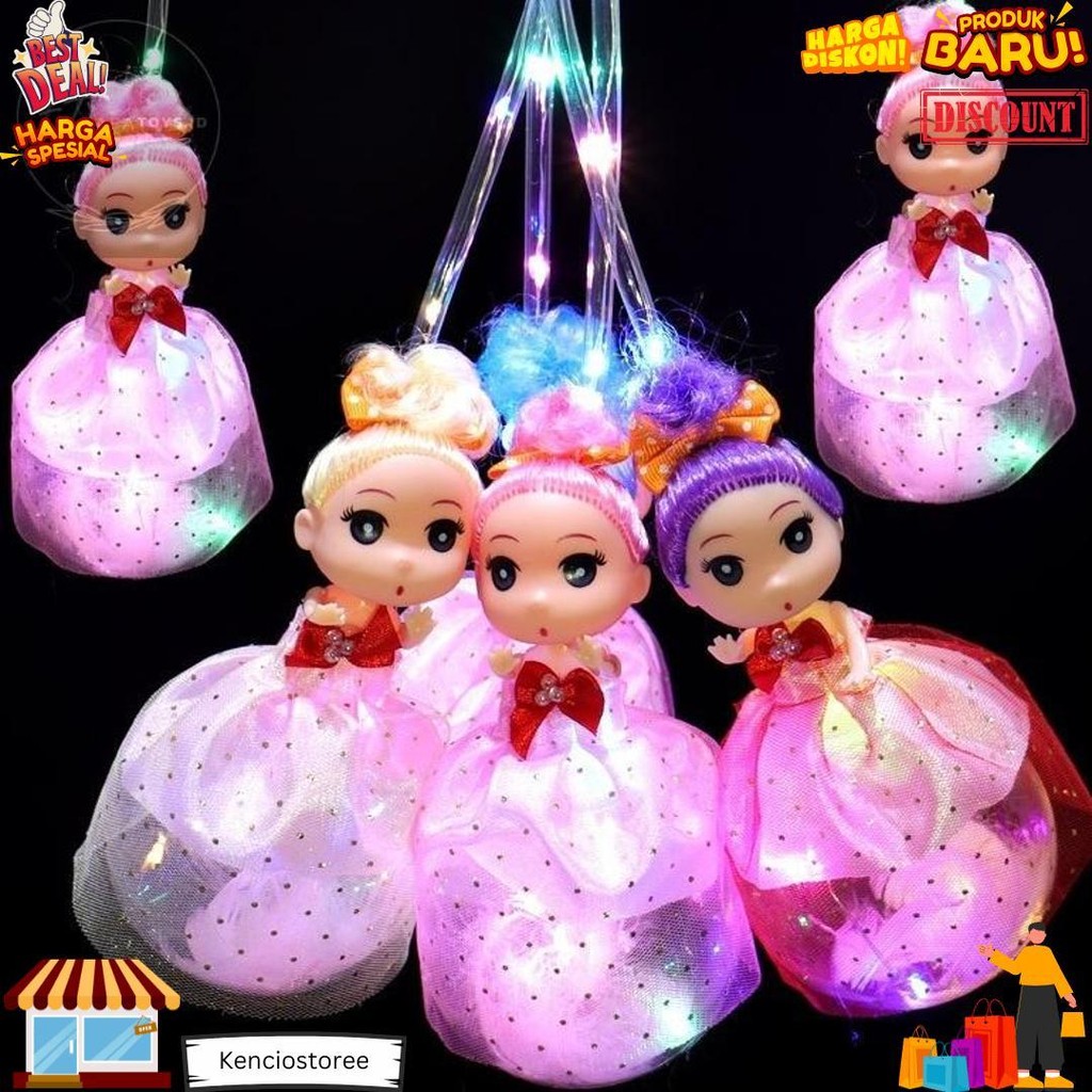 Fafatoys- Mainan Lampu Led Anak Motif Boneka Barbie & Animal & Anime Lucu D Termurah
