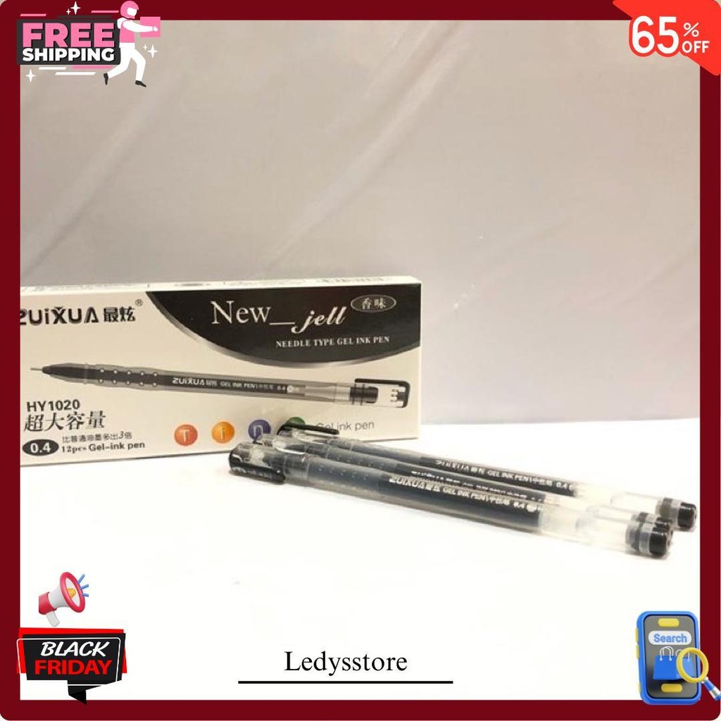 

[1 Pack] Promo Pulpen Gel Zuixua New Jell Isi 12Pcs-Pulpen Gel New Jell 0.4Mm Gratis Ongkir