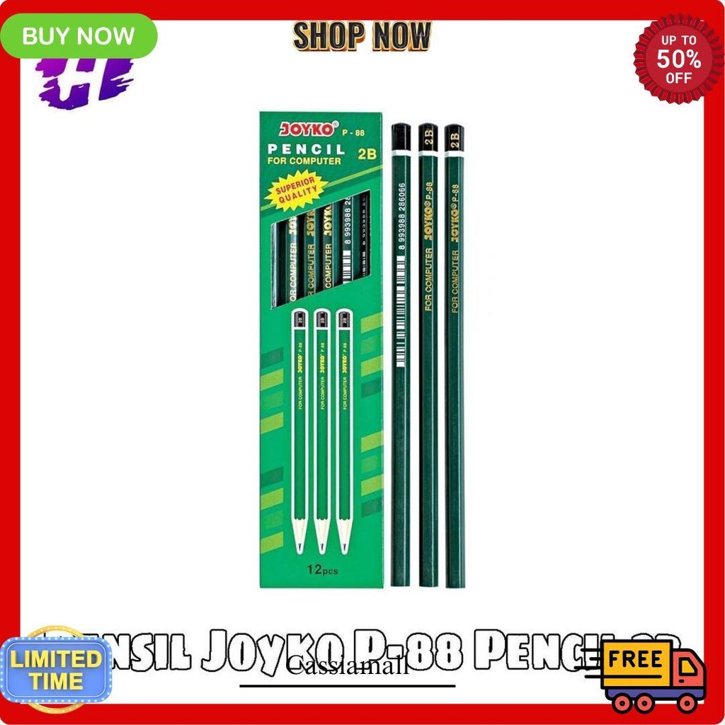 

12 Pcs Pensil Komputer 2B Joyko P-88 Terlaris