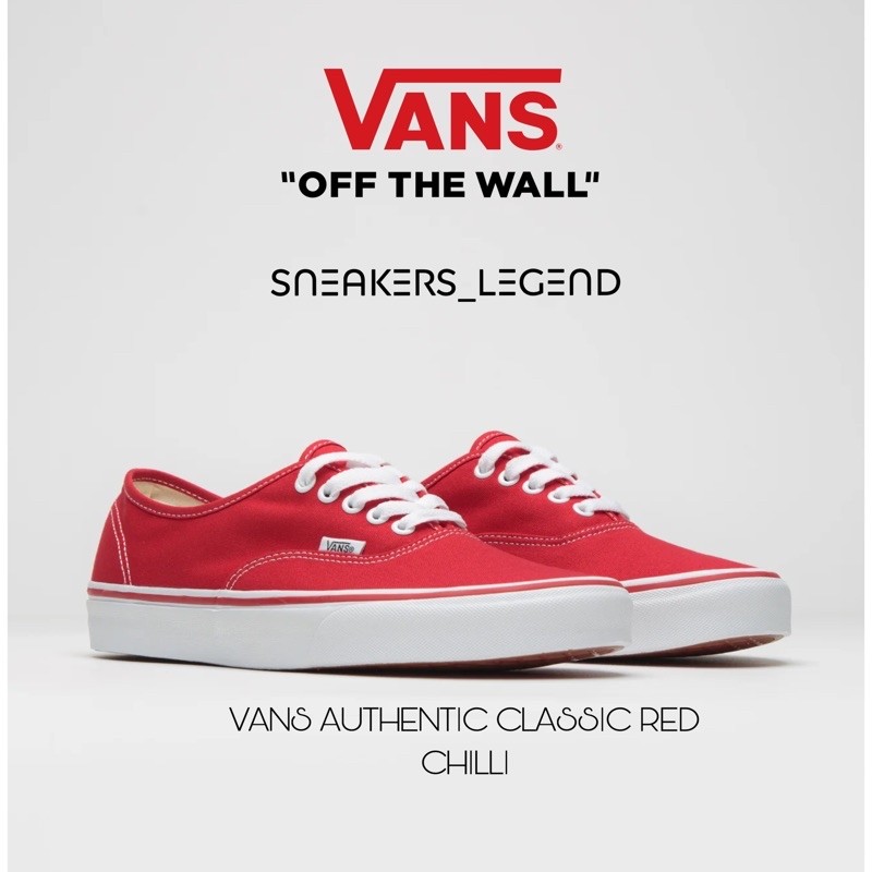 Vans Authentic Classic Red Chilli 100% Original Brand New In Box Waffle DT Made In China