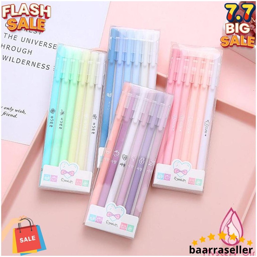 

1Set Isi 6Pcs Pulpen Gel Morandi Color / Pulpen Gel Warna Pastel Lucu / Pen Gel Aesthetic Termurah Banget