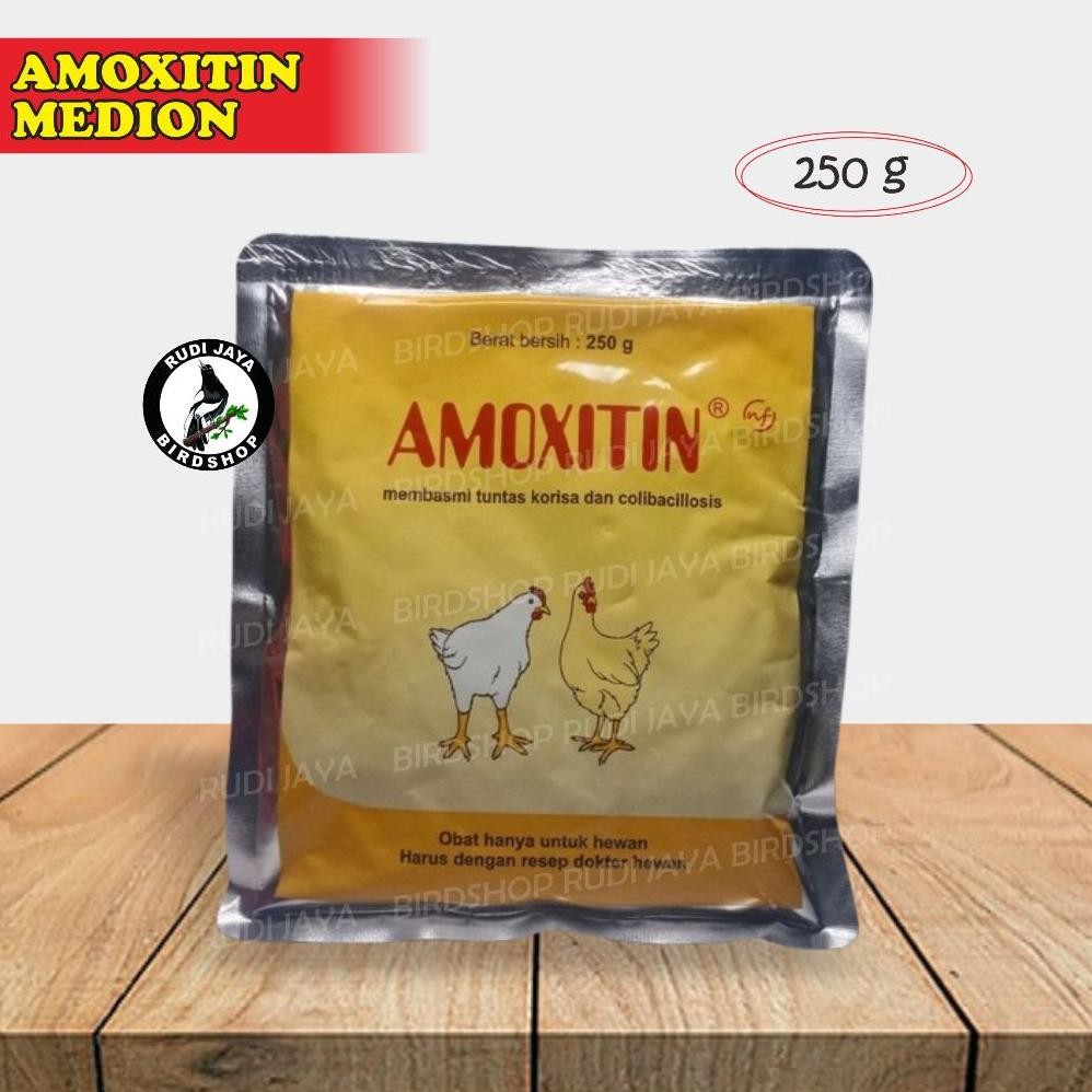 GC27 AMOXITIN 250 GRAM MEDION OBAT AYAM BEBEK SAKIT NGOROK PILEK PULLORUM SALMONELLA SESAK SULIT NAF