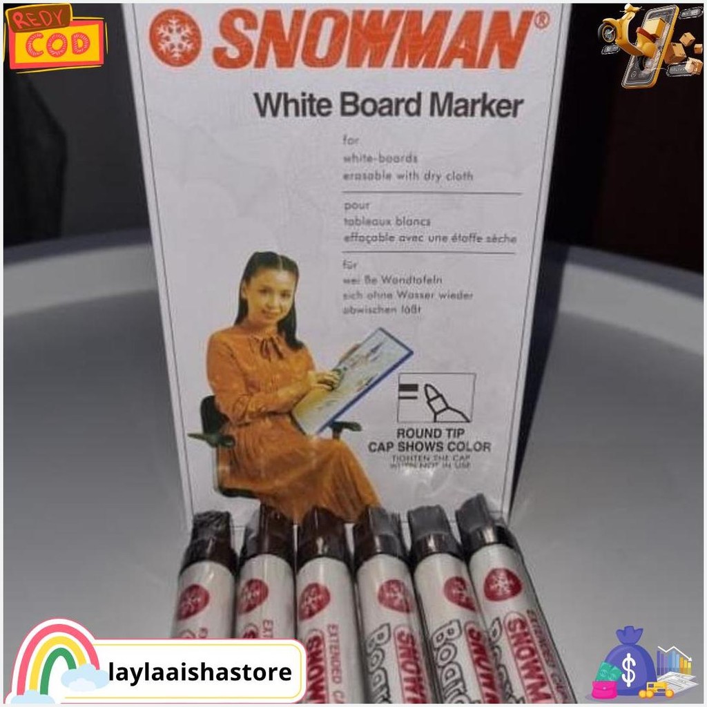 

Spidol Whiteboard Snowman Bg 12 Hitam ( Isi 12 Pcs ) Bisa Cod
