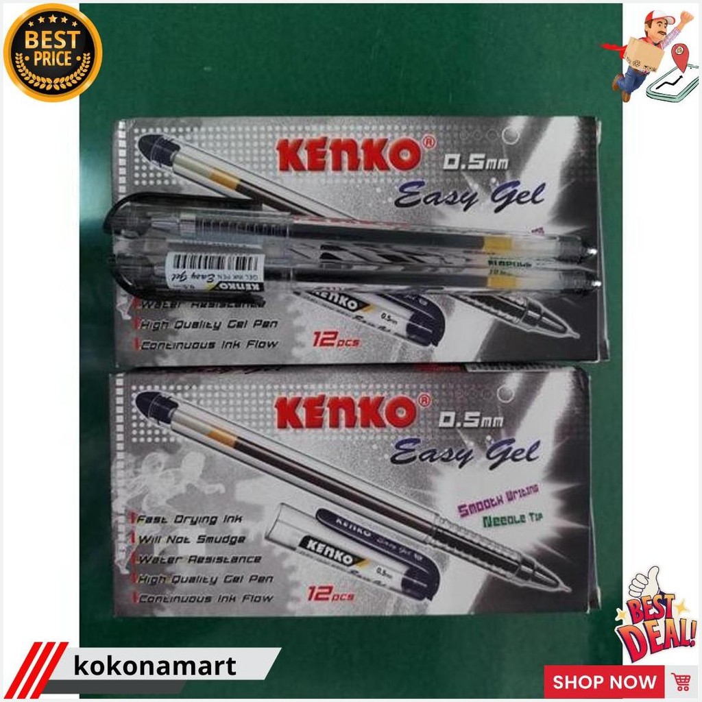 

Pulpen Kenko Easy Gel 0.5Mm Warna (1 Lusin) Hitam Merah Biru Berkualitas Ori / Kenko Easy Gel Hitam / Kenko Easy Gel Merah / Kenko Easy Gel Biru / Pulpen Cair / Ballpoint Cair / Bolpen Cair / Pulpen Murah Berkualitas Termurah Banget