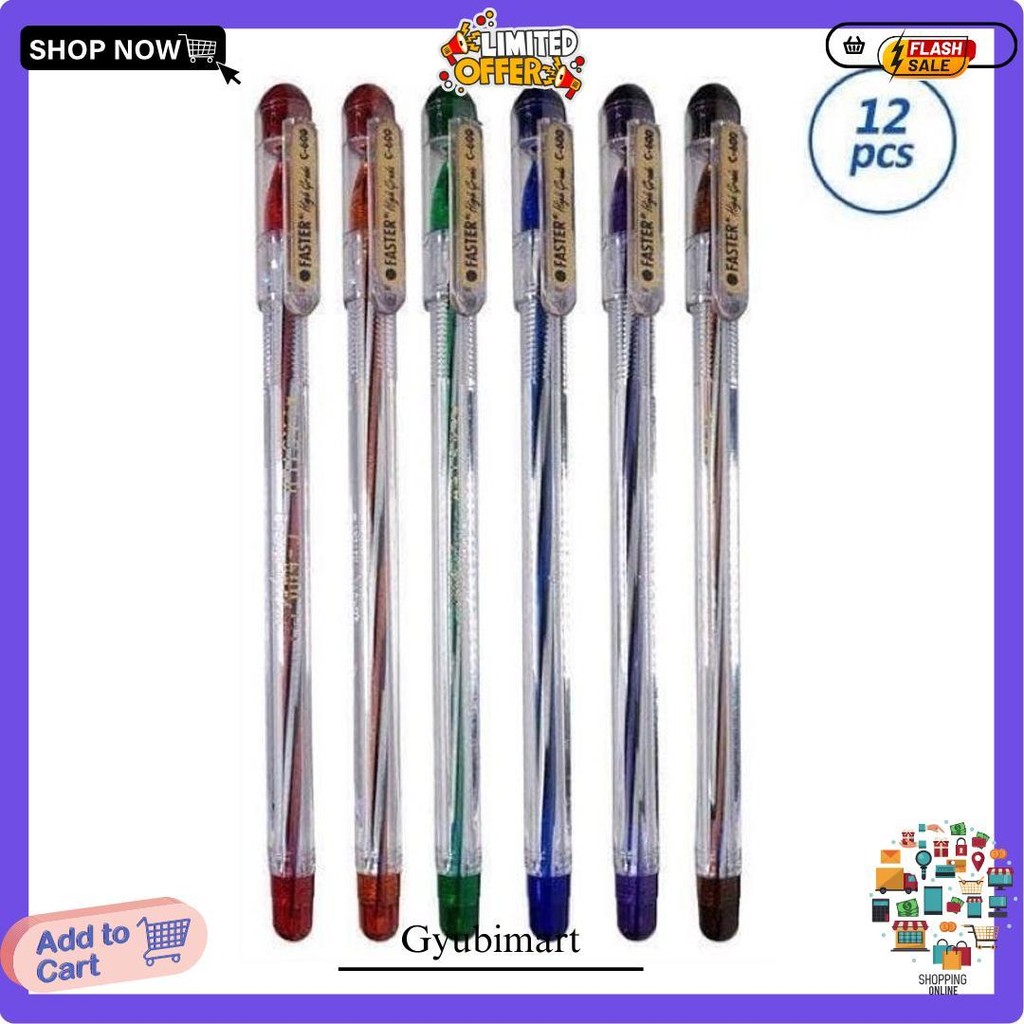 

(1Pack) Pulpen Murah Bulpen Faster C600 0.7Mm Bisa Cod
