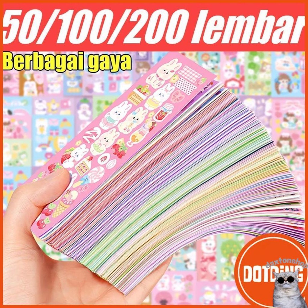 

[Cod] 200 Lembar/100 Lembar/50 Lembar Berbagai Kartun Shiny Stiker Set Mahasiswa Hias Diy Bahan Stiker Lucu Diskon
