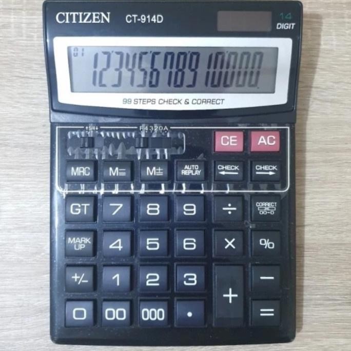 

df-7 Citi.Zen CT-914D Check Correct Kalkulator Cek Ulang 14 Digit LCD Besar CT914D Murah