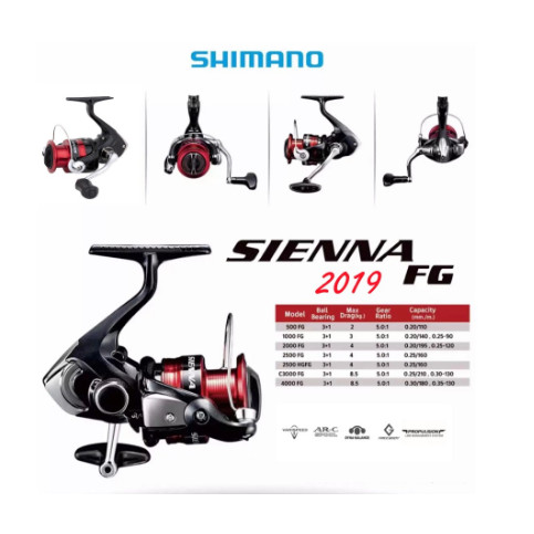 Gulungan Pancing Reel Rell Spinning Shimano Sienna FG 2019 - C3000