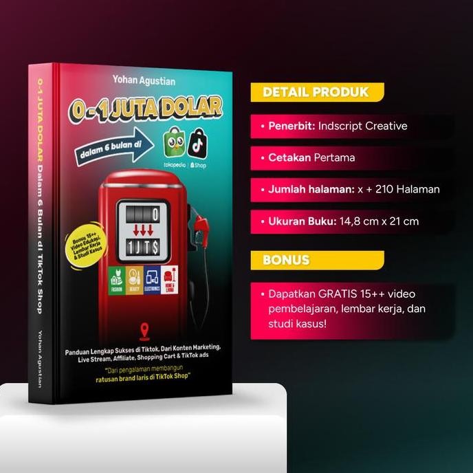 [Buku + Rekaman Modul Edukasi Tiktok Shop]  0-1 Juta Dollar Di Tiktok Shop By Yohan Agustian | Kupas