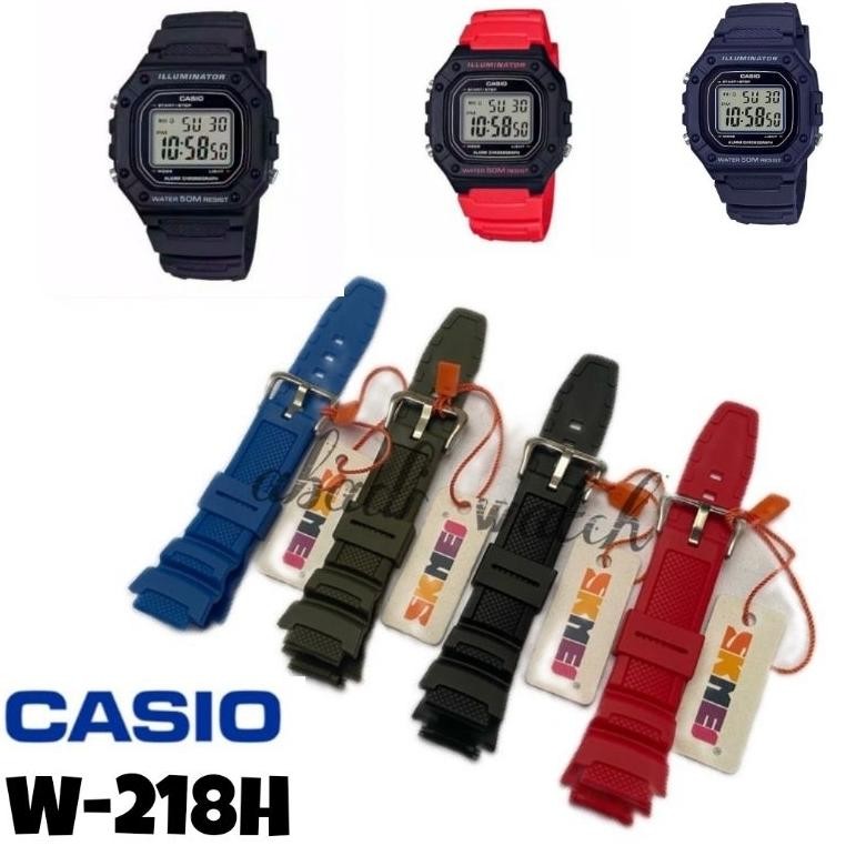 Ew64 TALI JAM TANGAN CASIO W-218H CASIO W-218H  CASIO W-218H RUBBER STRAP TALI JAM CASIO W218H W 218