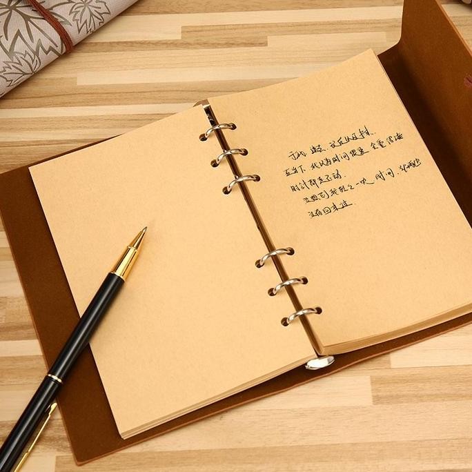 

New!! Toddi Aimee Buku Catatan Binder Notebook Cover Kulit Vintage Maple - Am-16 Tali Cokelat Kantor Kertas